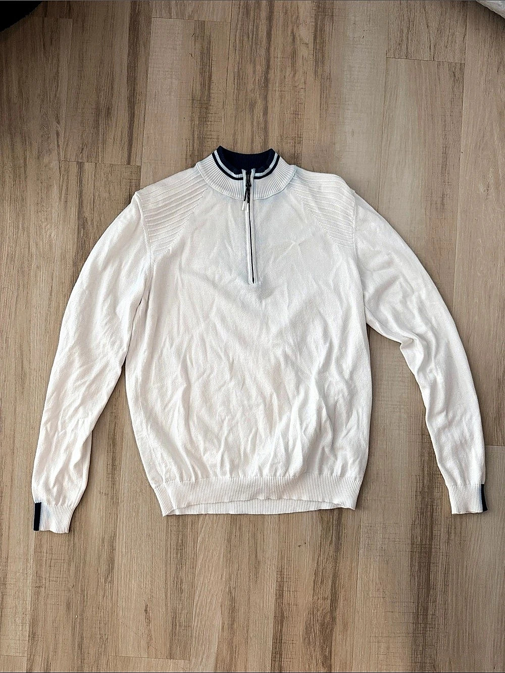 CHERVO White Quarter-Zip Pullover